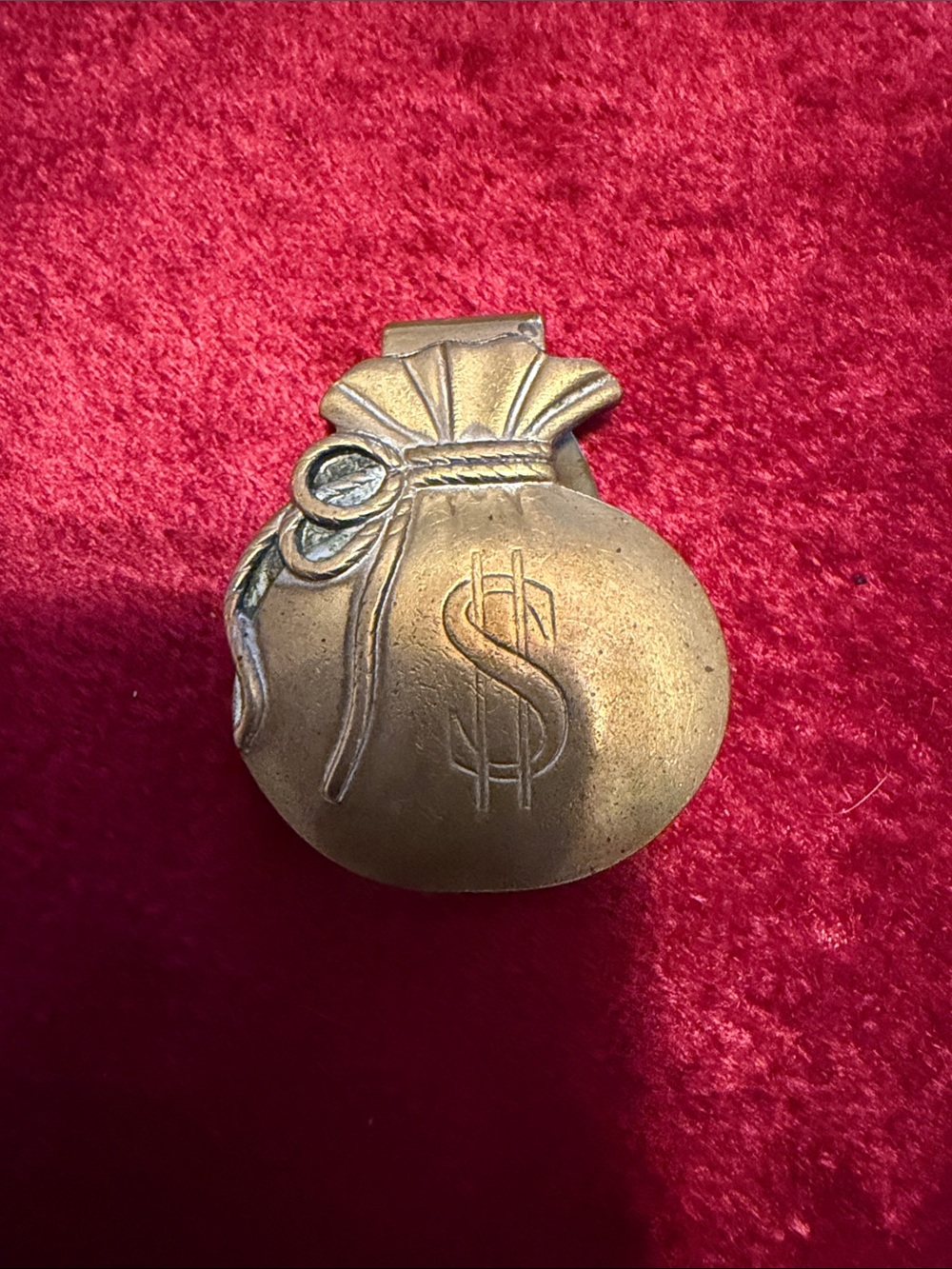 Money Bag money clip in Antique Gold by Anton good condition